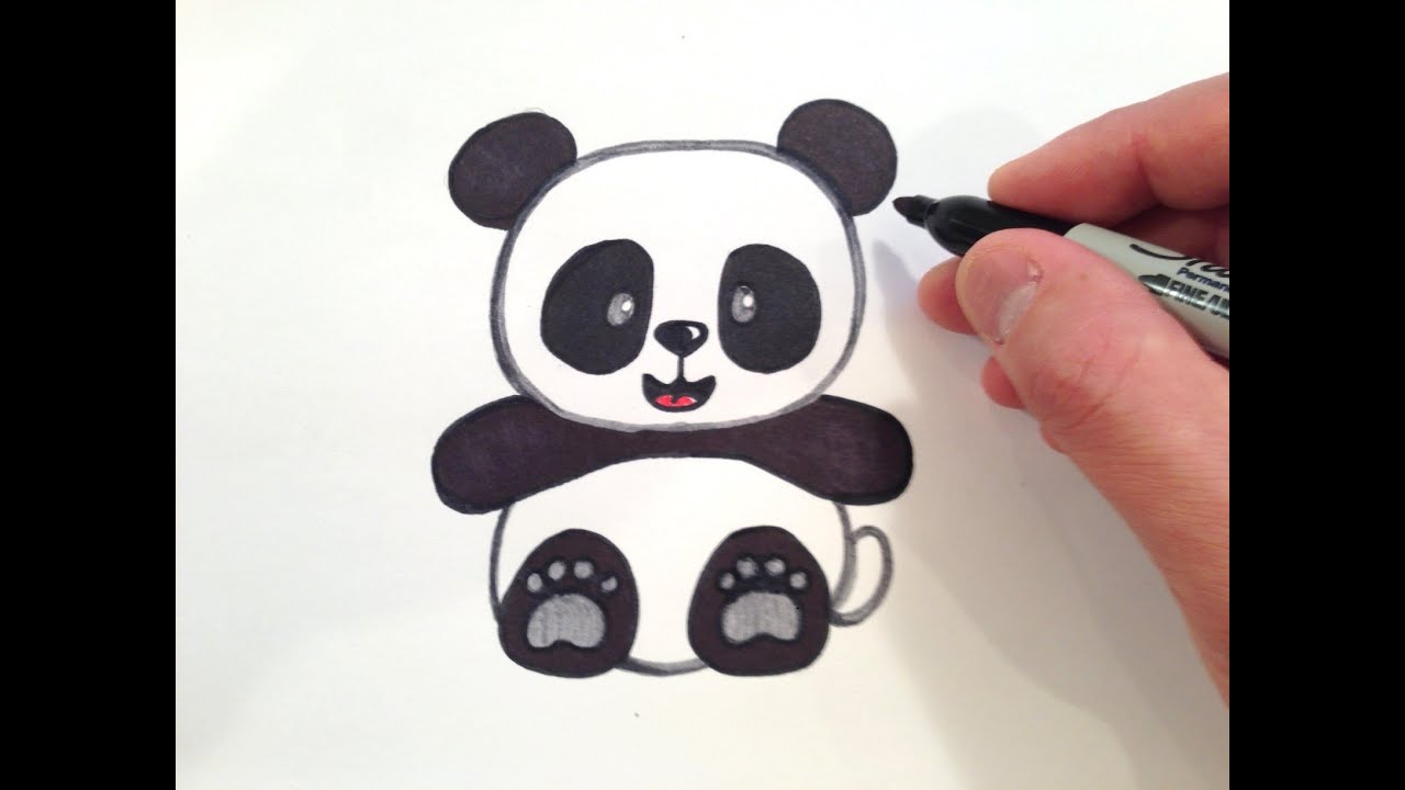 1280x720 How To Draw A Cute Panda Bear - Panda Pictures Drawing