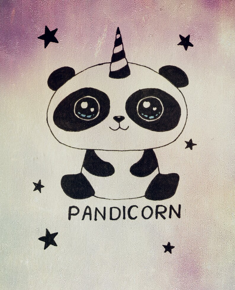 793x981 Pandicorn Panda Draw Drawing Cute - Panda Pictures Drawing