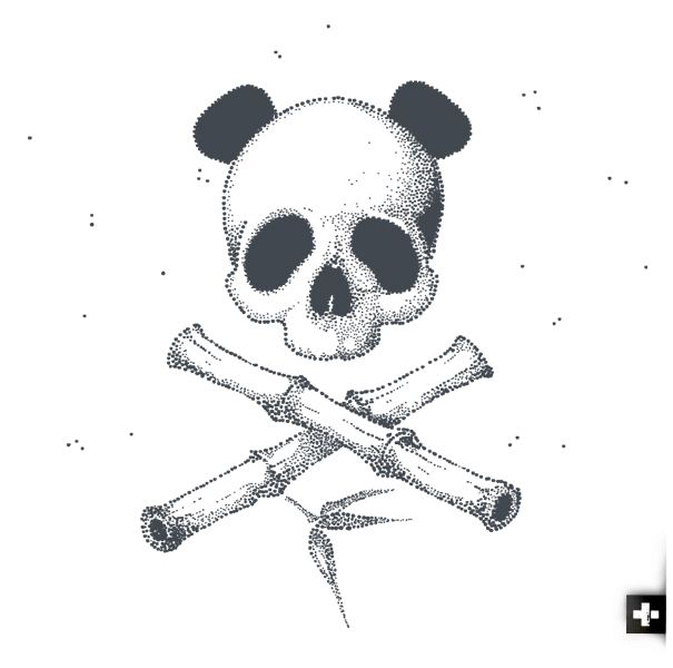 605x600 My Pirate Panda Flag Pandas Pandas Dibujo, Dibujos, Dibujos Tattoo - Panda Skull Drawing