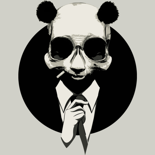 600x600 Panda Suit - Panda Skull Drawing