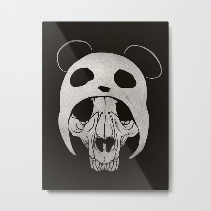 700x700 Panda Skull Metal Print - Panda Skull Drawing