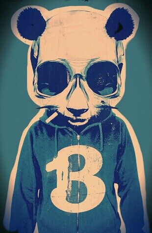 310x474 Panda Skull Buterone Pandas Stuff Panda - Panda Skull Drawing