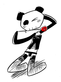 200x267 Skull Panda Loves Everything - Panda Skull Drawing