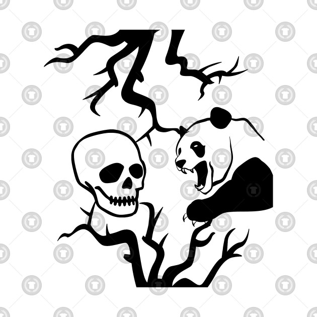 630x630 Skull And Panda - Panda Skull Drawing