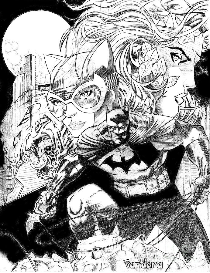 691x900 batman collage drawing - Pandora Drawing