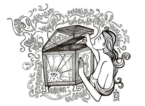500x364 pandora's box another mythological illustration, this - Pandoras Box Drawing