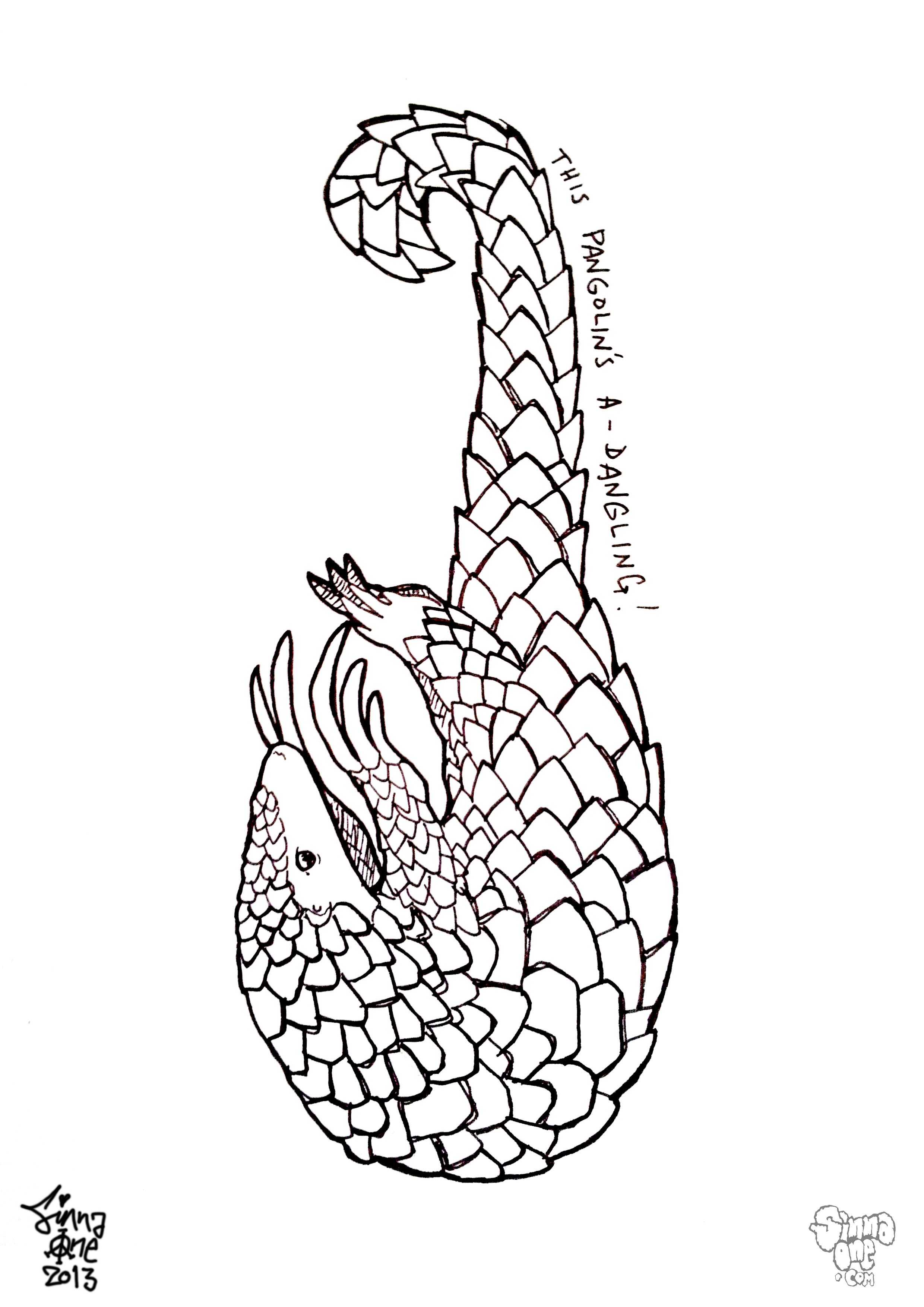 Pangolin Drawing at PaintingValley.com | Explore collection of Pangolin