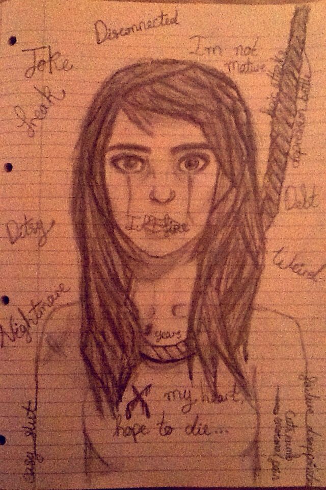 640x960 panic attack and depression pencil drawing - Panic Drawing