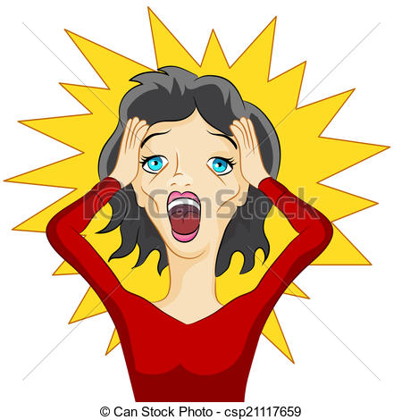 450x470 panic girl an image of a girl in a panic - Panic Drawing