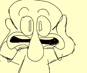 300x250 squidward screams in fear and panic drawing - Panic Drawing
