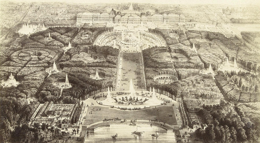 900x494 panorama of versailles france drawing - Panorama Drawing