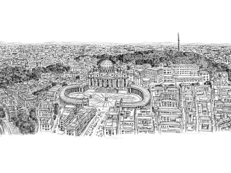 765x574 rome panorama - Panorama Drawing