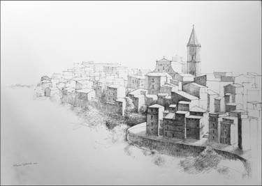 375x267 italian medieval panorama drawing - Panorama Drawing
