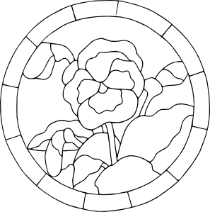 297x299 pansy violets clip art - Pansy Line Drawing