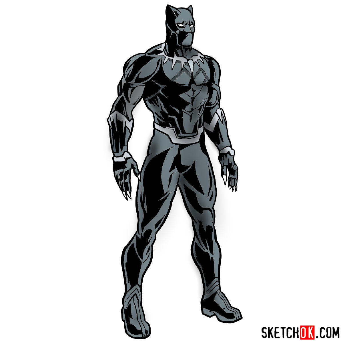 1200x1200 How To Draw Black Panther From Infinity War Film - Panther Drawing Images