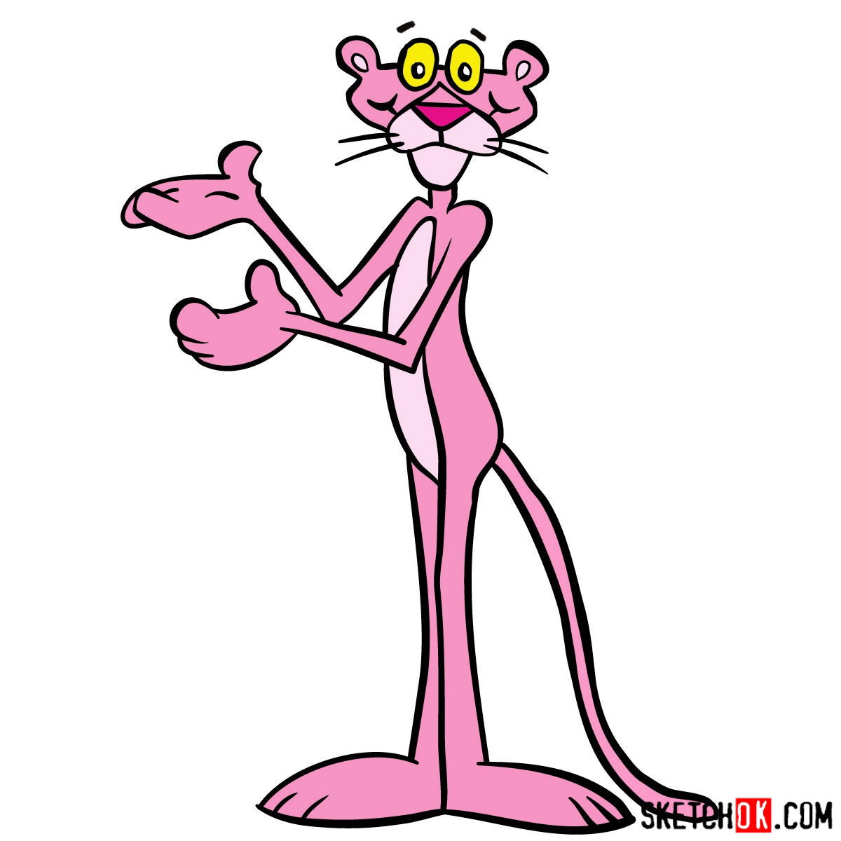 1200x1200 How To Draw The Pink Panther - Panther Drawing Images