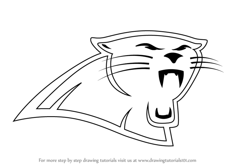800x567 Learn How To Draw Carolina Panthers Logo - Panther Drawing Images