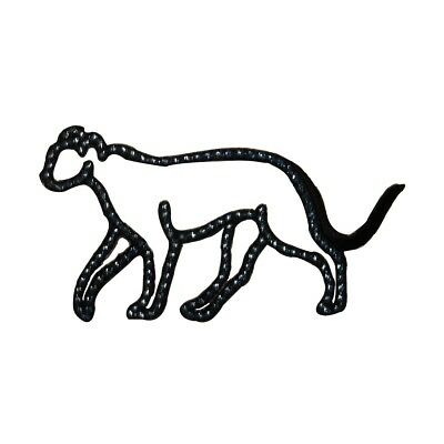 400x400 Speckled Black Panther Outline Patch Wild Embroidered Iron - Panther Drawing Outline