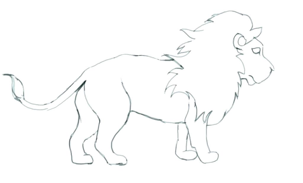 1024x619 lion drawing tiger white black horse cartoon hand wildlife baby - Panther Drawing Outline