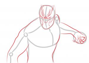 302x213 The Black Panther Drawing Tutorial, Step - Panther Drawing Outline