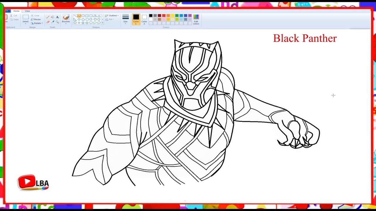 1280x720 Black Panther - Panther Drawing Outline