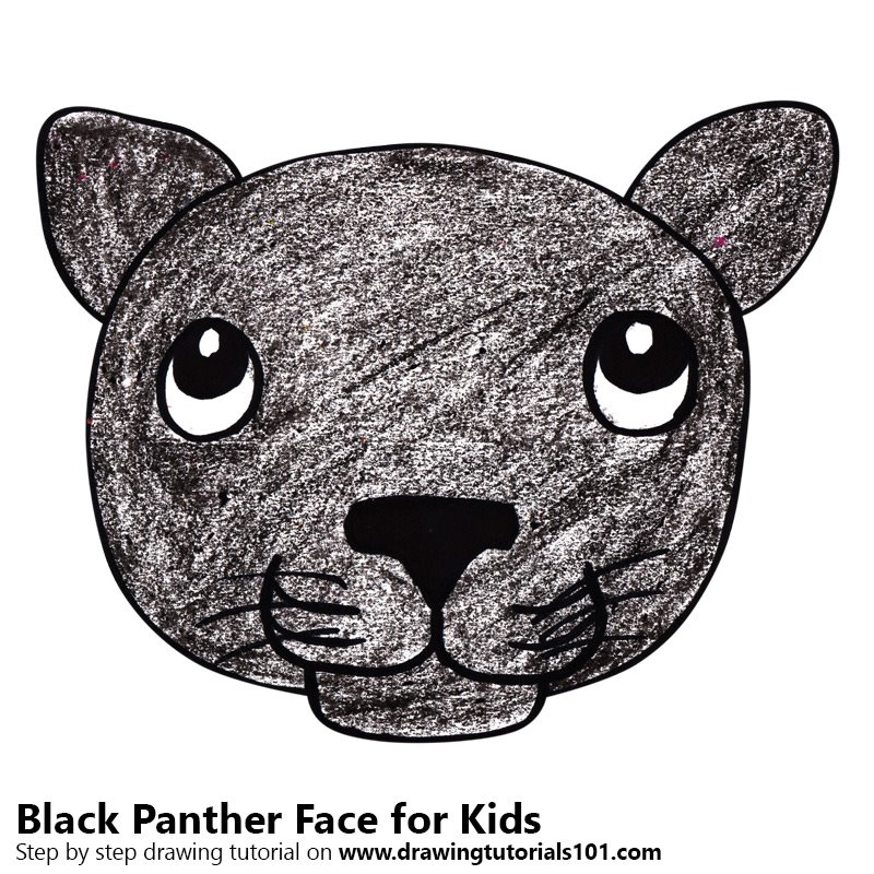 800x800 Learn How To Draw A Black Panther Face For Kids - Panther Face Drawing
