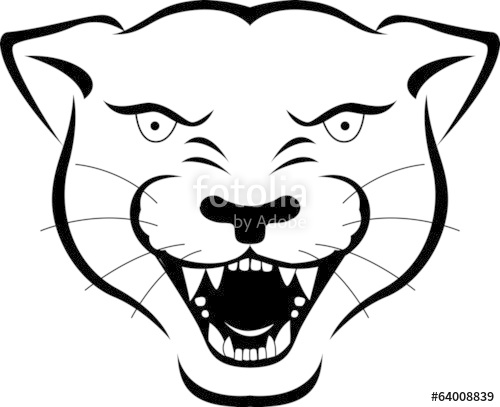 500x407 Wild Panther Head Icon Stock Image And Royalty Free Vector - Panther Head Drawing