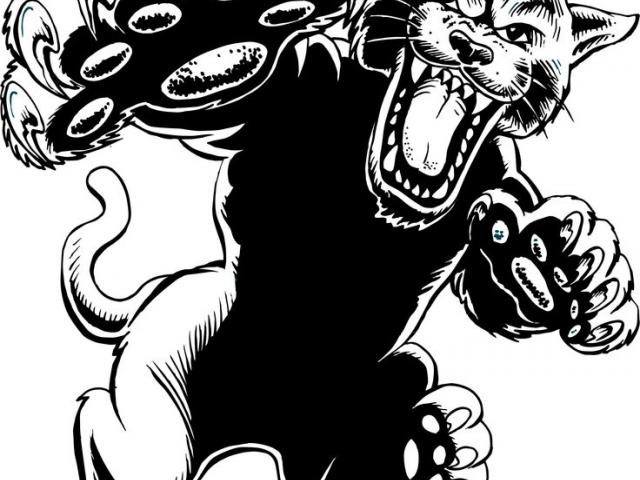 640x480 Panther Clipart Line Drawing - Panther Line Drawing