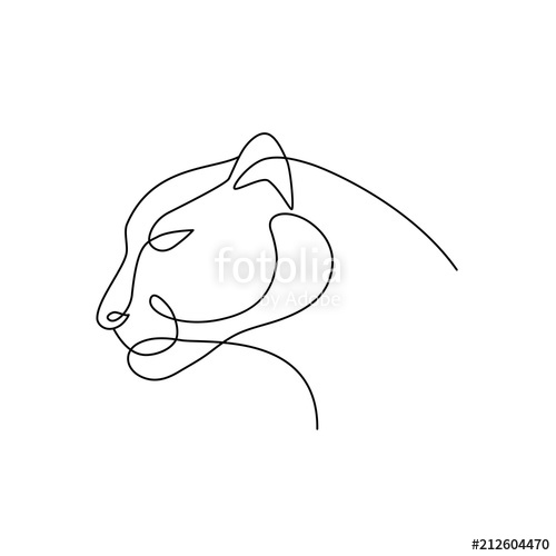 500x500 Panther Line Art Logo Stock Image And Royalty Free Vector - Panther Line Drawing