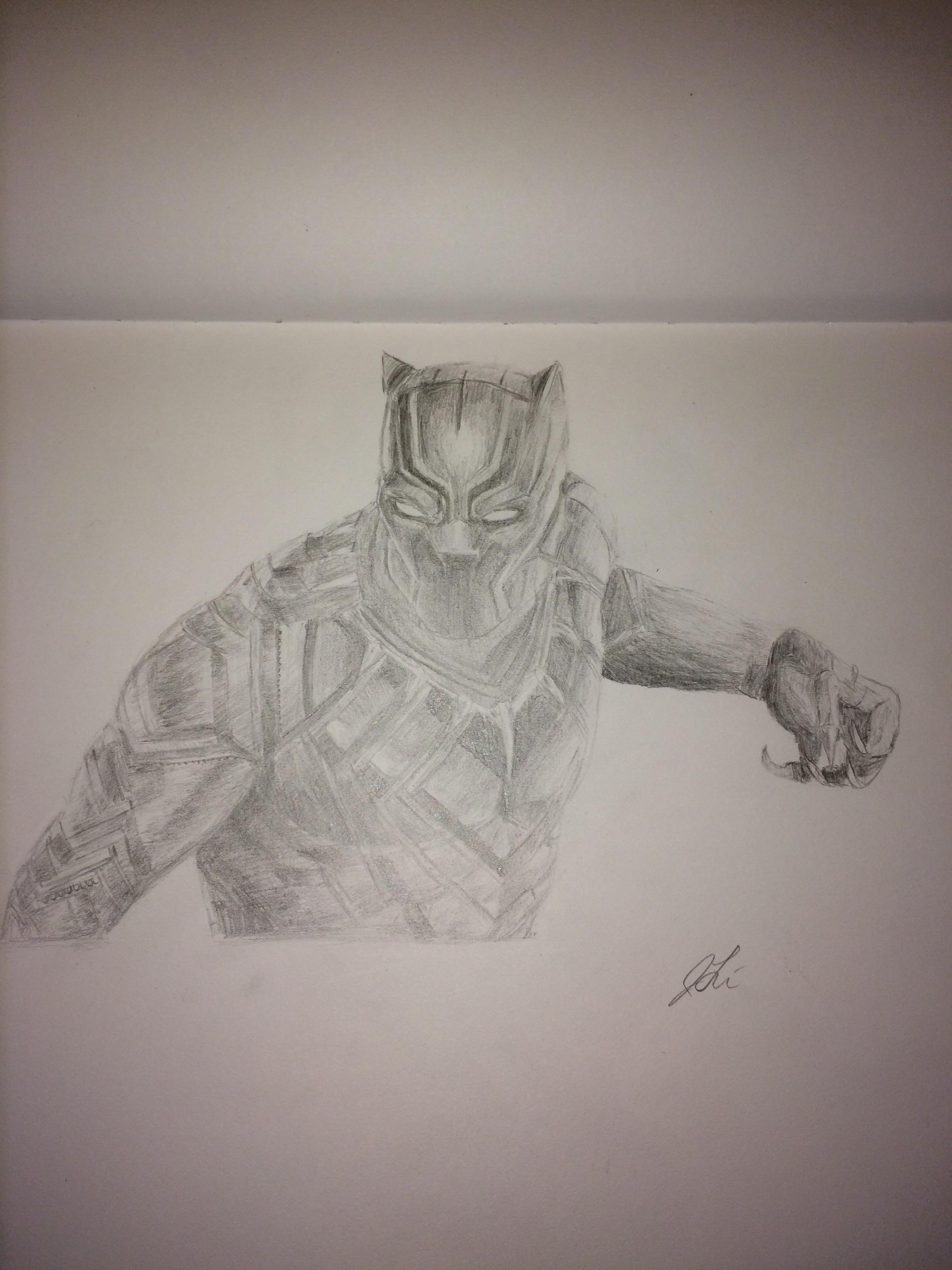 2448x3264 Black Panther Pencil Sketch Marvelstudios - Panther Pencil Drawing