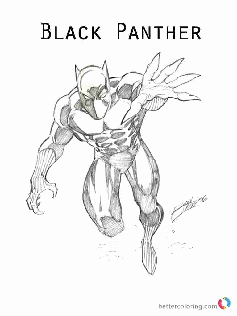 768x1024 Coloring Pages Marvel Black Panther Coloring Sheets Download - Panther Pencil Drawing