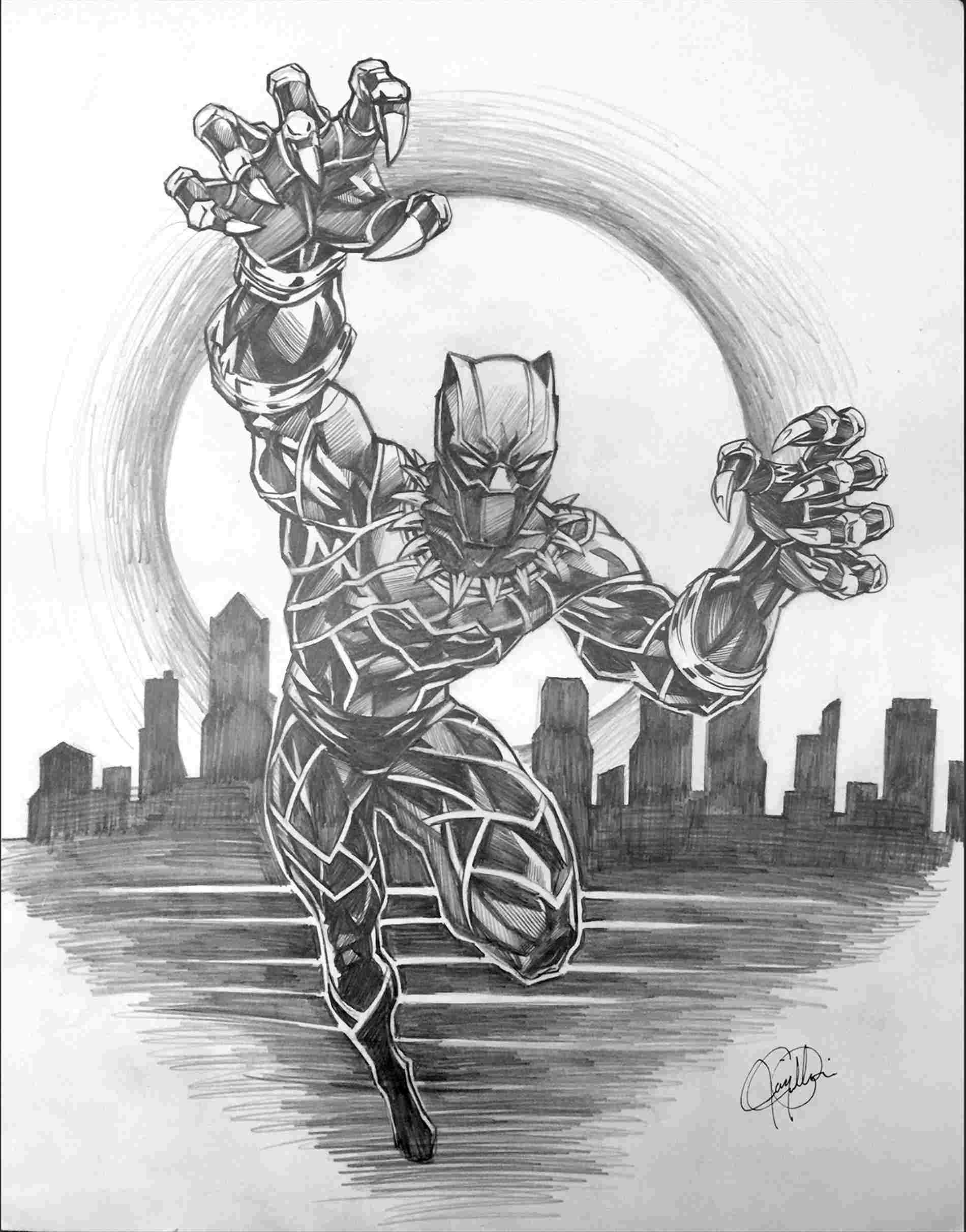 1900x2423 Panther Pencil Drawing - Panther Pencil Drawing