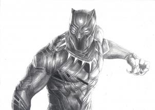 302x214 The Black Panther Drawing Tutorial, Step - Panther Pencil Drawing