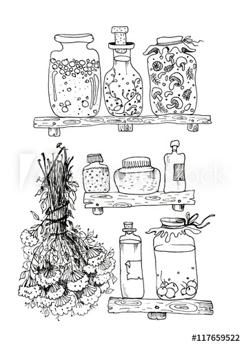 354x500 graphic drawing liner - Pantry Drawing
