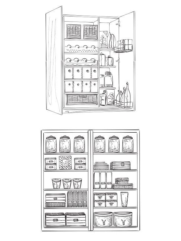 580x772 hand drawn pantry sketch doodle graphic design how to draw - Pantry Drawing