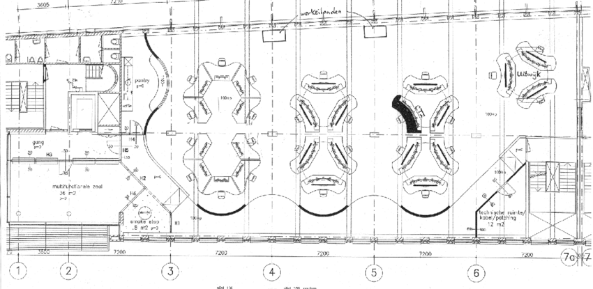 850x415 layout drawing of control centre from left to right entry hall - Pantry Drawing