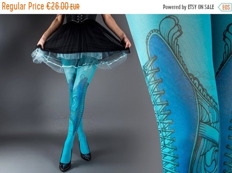 794x591 On Sale New Cyan One Size Elizabeth Full Length Printed Etsy - Pantyhose Drawing