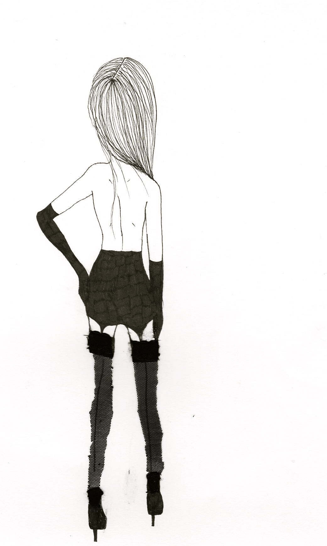 1041x1740 Irina - Pantyhose Drawing