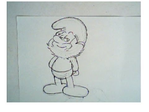 480x360 how to draw papa smurf - Papa Smurf Drawing