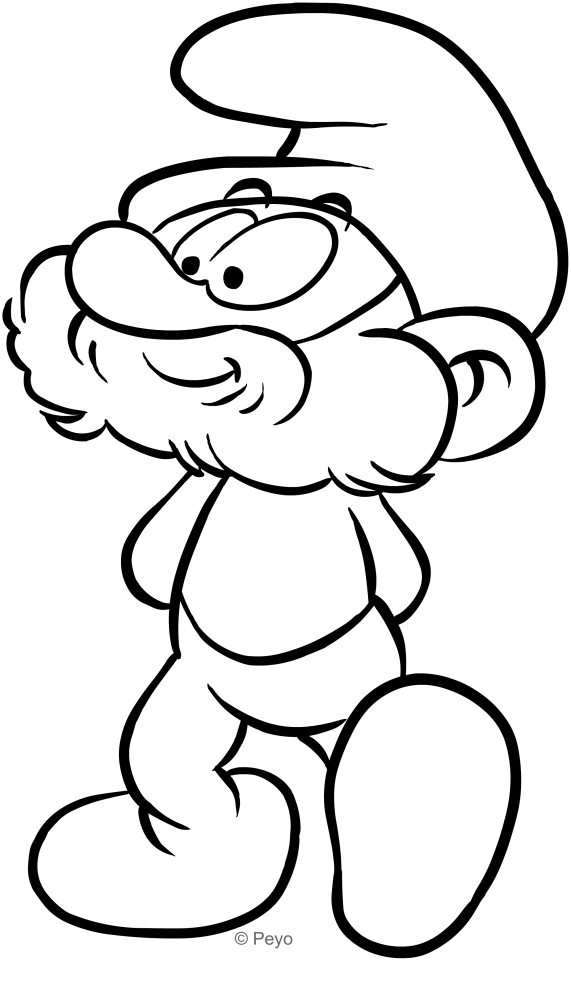571x992 papa smurf coloring pages - Papa Smurf Drawing