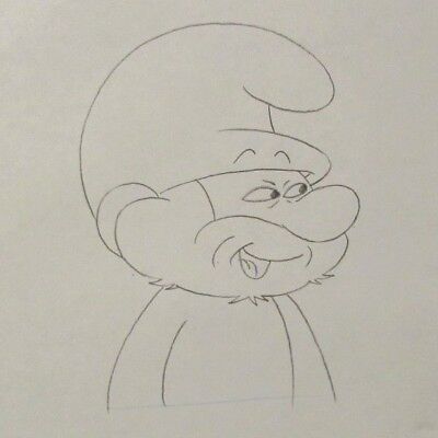 400x400 smurf cereal commercial cartoon animation pencil drawing p - Papa Smurf Drawing