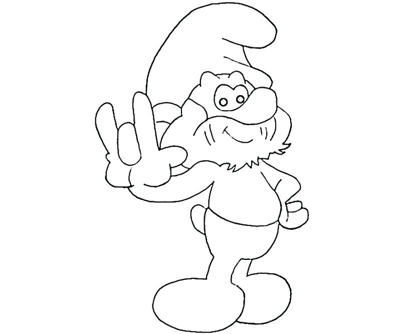 800x667 smurf coloring - Papa Smurf Drawing