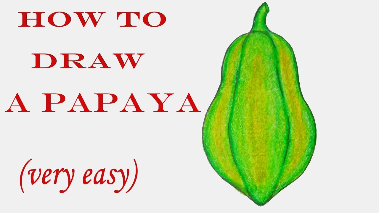 1280x720 How To Draw Papaya Step - Papaya Drawing