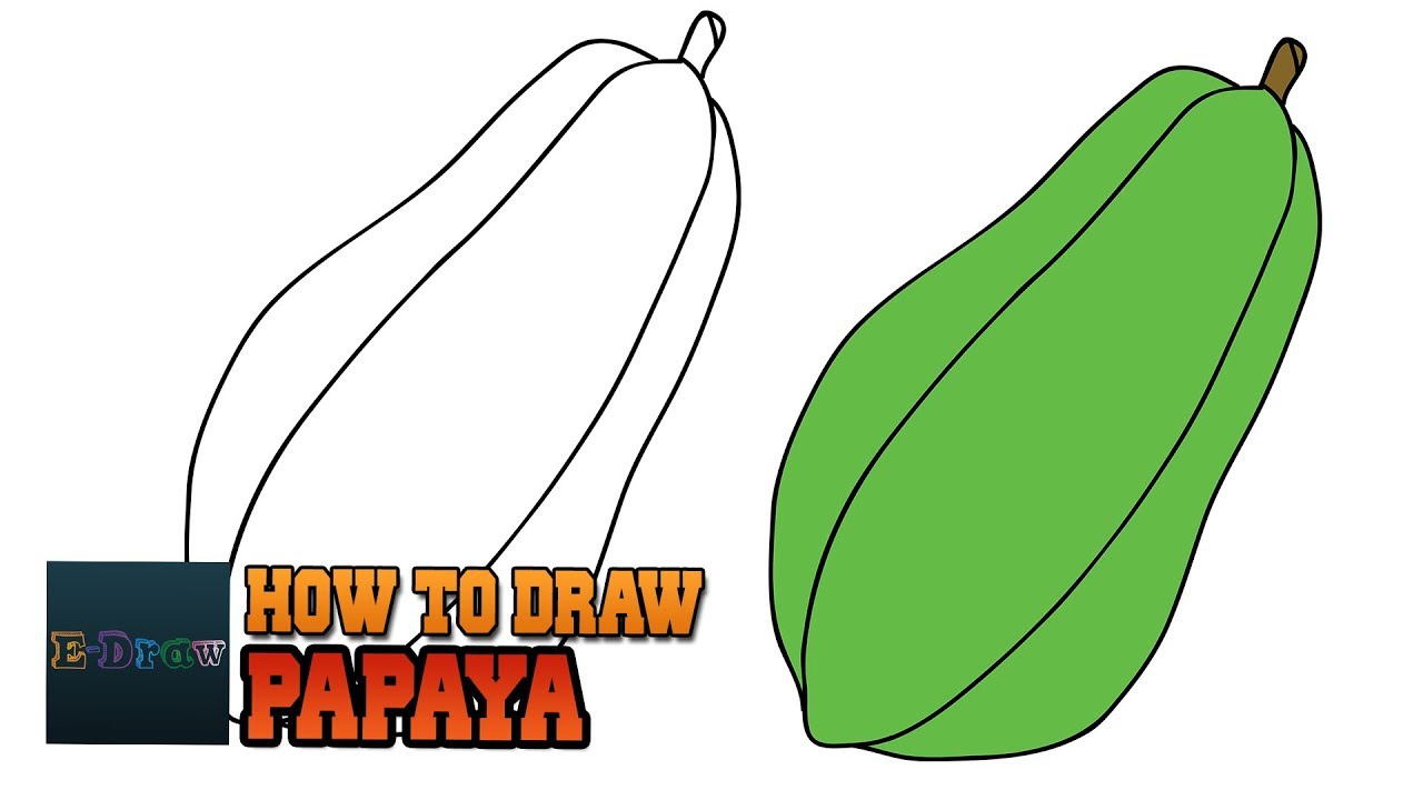 1280x720 How To Draw Papaya Step - Papaya Drawing