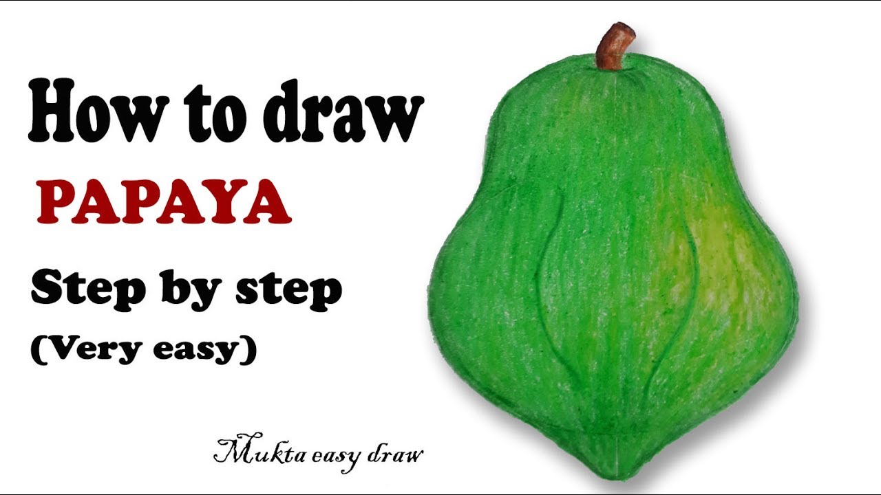 1280x720 How To Draw Papaya - Papaya Drawing