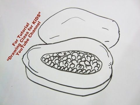 480x360 How To Draw Papaya Fruit Step - Papaya Drawing