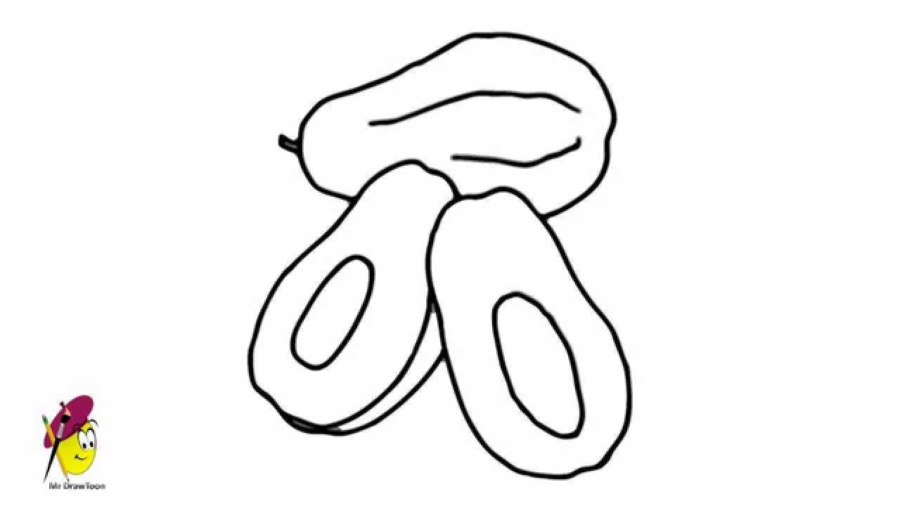 1280x720 Papaya - Papaya Fruit Drawing