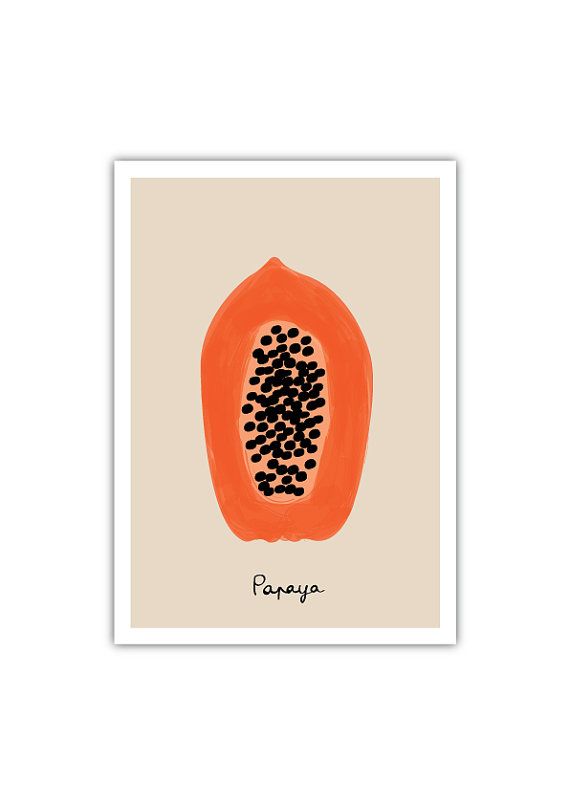 570x805 papaya art print geometry vegetable fruit drawings - Papaya Fruit Drawing