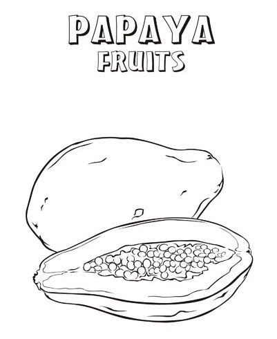 401x490 Papaya, Coloring Sheets - Papaya Fruit Drawing