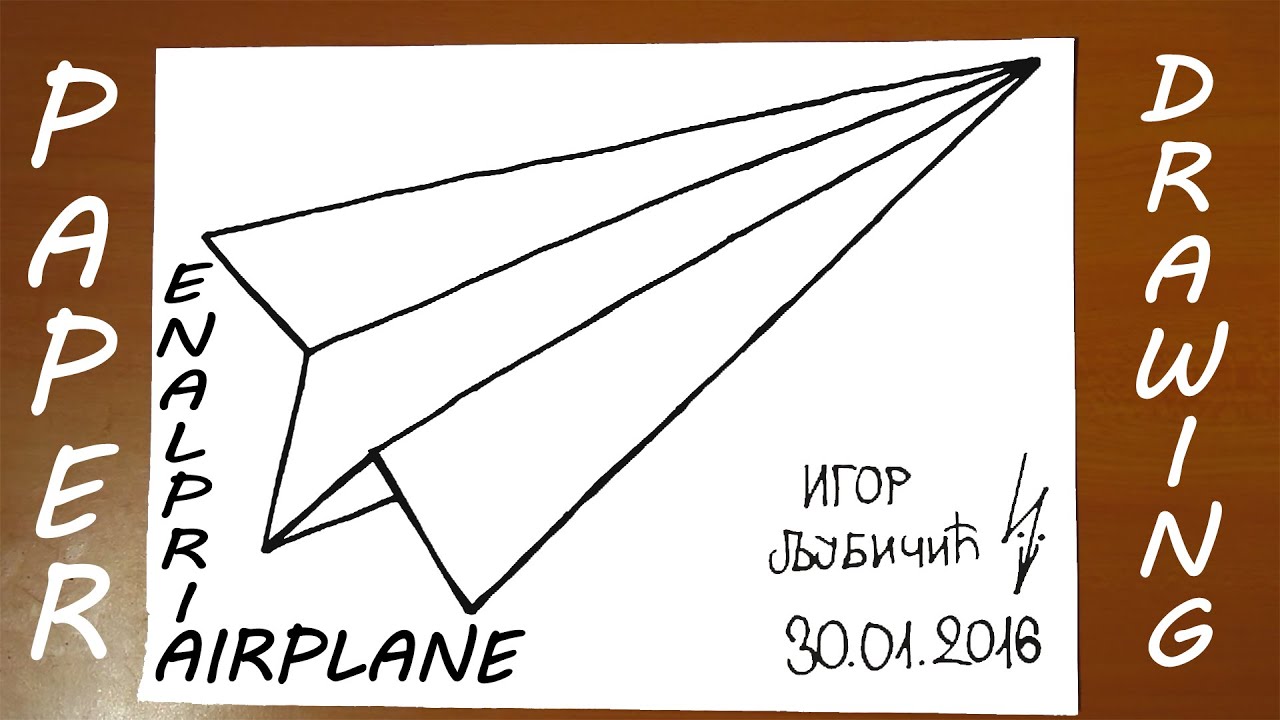 1280x720 how to draw a paper airplane easy for kids - Paper Airplane Drawing